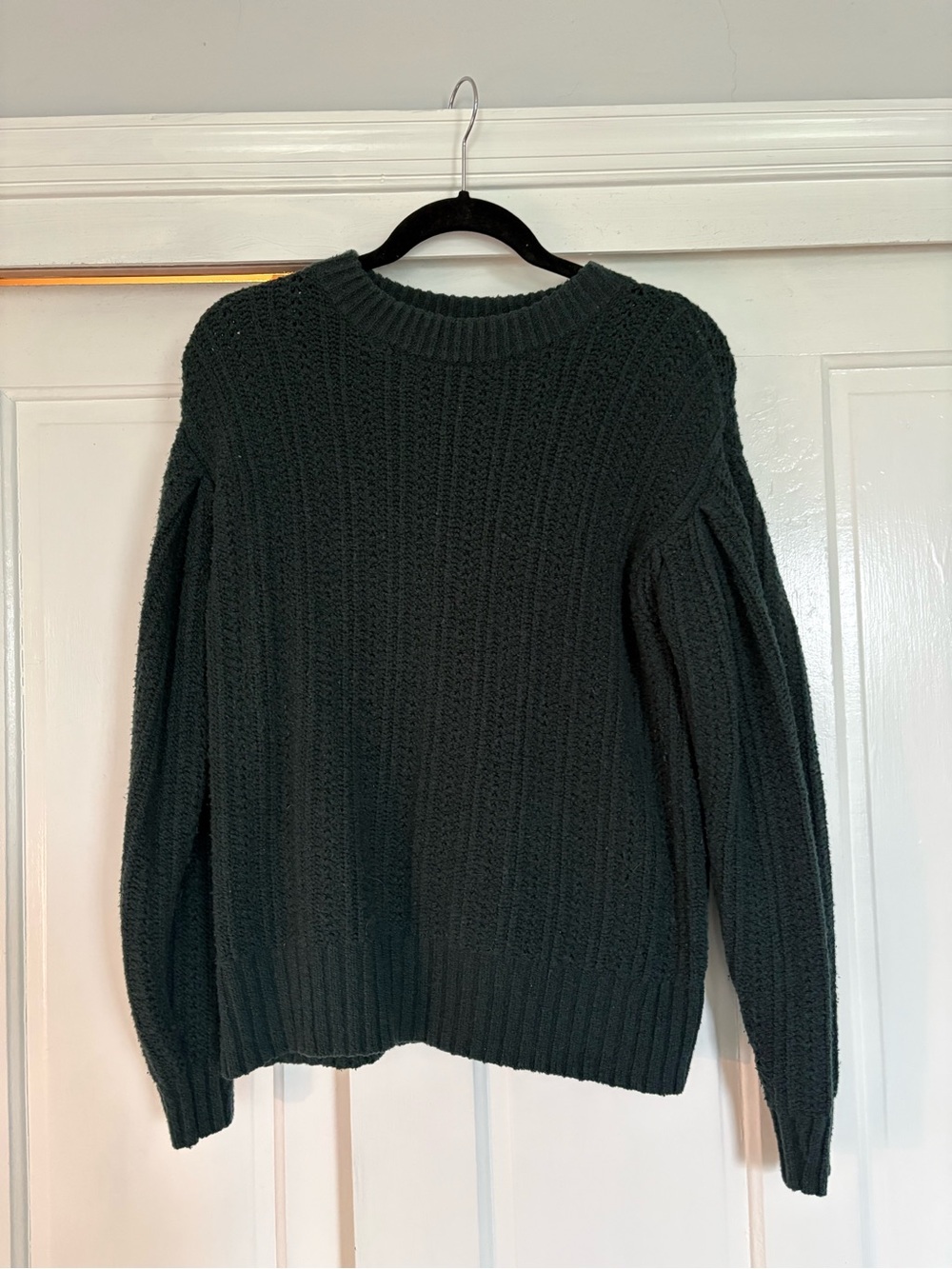 Ava & Viv Forest Green Cable Crewneck Sweater
